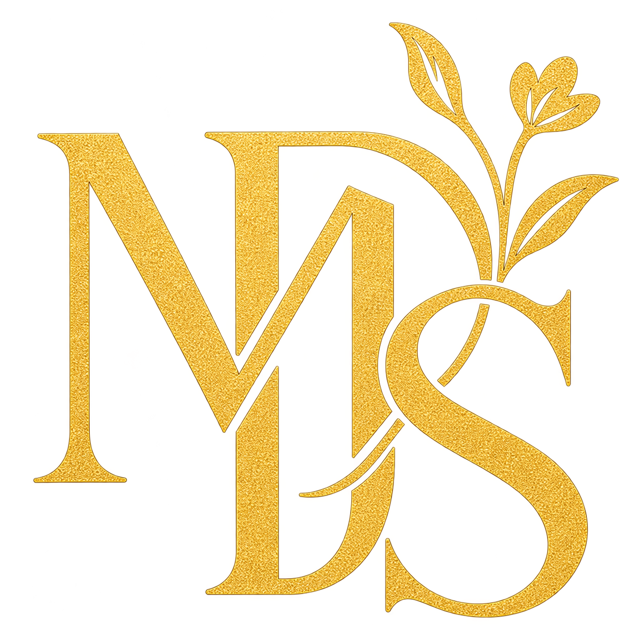 Maison Des Scents gold monogram and botanical logo on emerald green